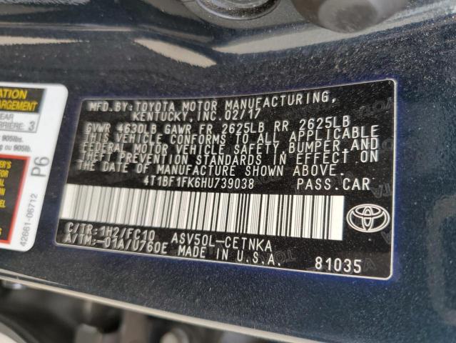 Photo 11 VIN: 4T1BF1FK6HU739038 - TOYOTA CAMRY LE 