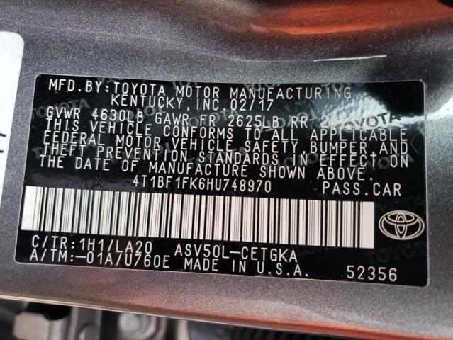 Photo 11 VIN: 4T1BF1FK6HU748970 - TOYOTA CAMRY 