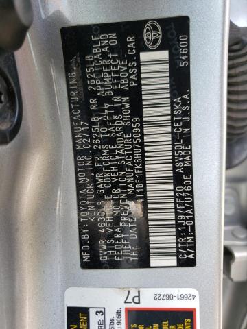 Photo 9 VIN: 4T1BF1FK6HU750959 - TOYOTA CAMRY LE 