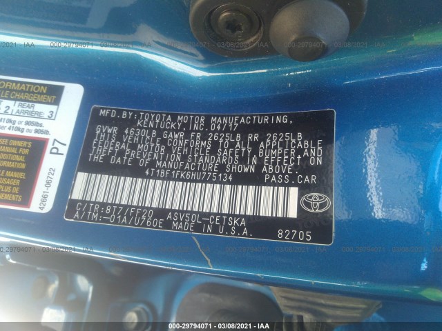 Photo 8 VIN: 4T1BF1FK6HU775134 - TOYOTA CAMRY 