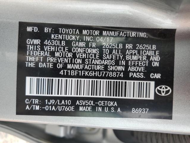 Photo 9 VIN: 4T1BF1FK6HU778874 - TOYOTA CAMRY XLE 