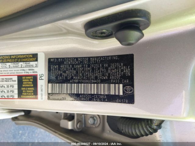 Photo 8 VIN: 4T1BF1FK6HU794430 - TOYOTA CAMRY 