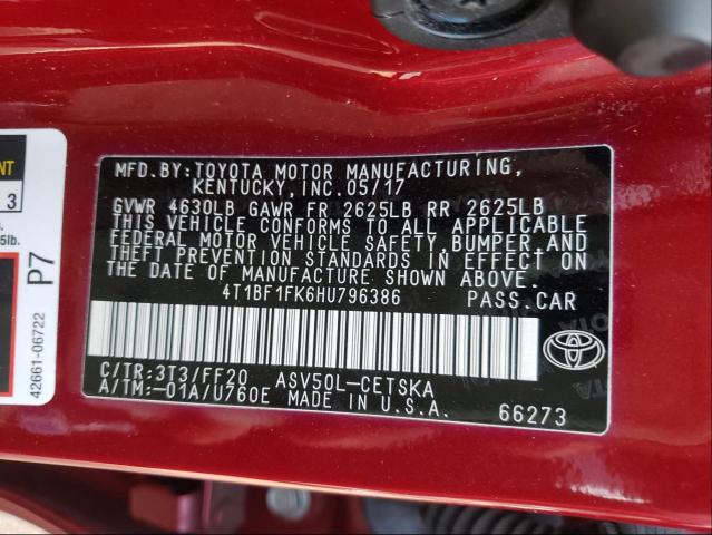 Photo 9 VIN: 4T1BF1FK6HU796386 - TOYOTA CAMRY 