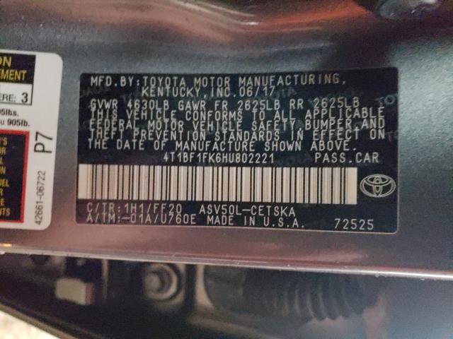 Photo 9 VIN: 4T1BF1FK6HU802221 - TOYOTA CAMRY LE 