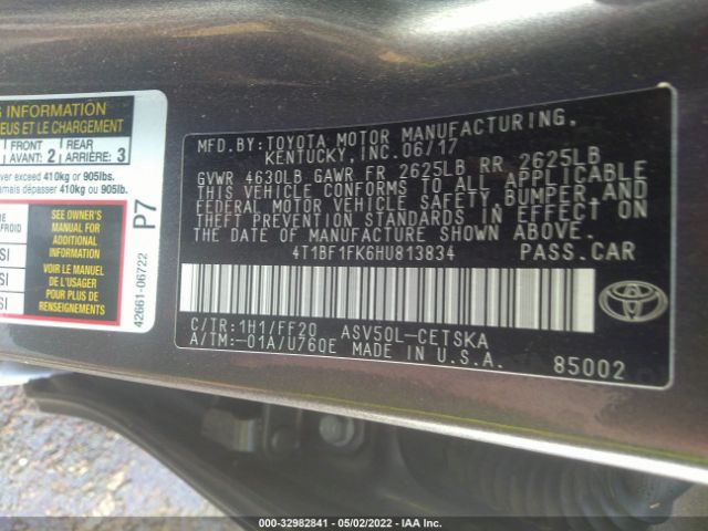 Photo 8 VIN: 4T1BF1FK6HU813834 - TOYOTA CAMRY 