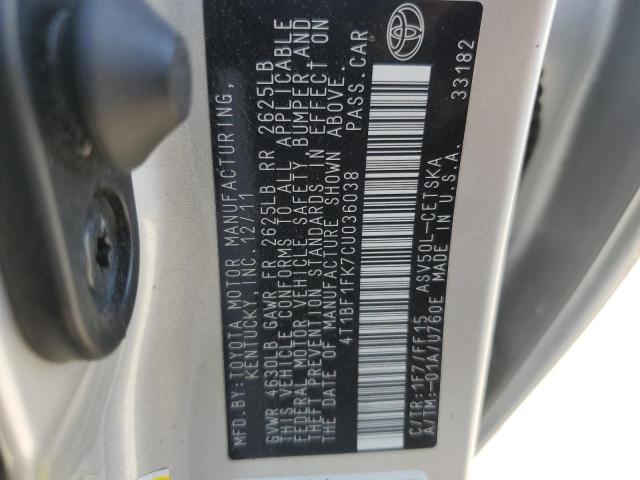 Photo 11 VIN: 4T1BF1FK7CU036038 - TOYOTA CAMRY BASE 