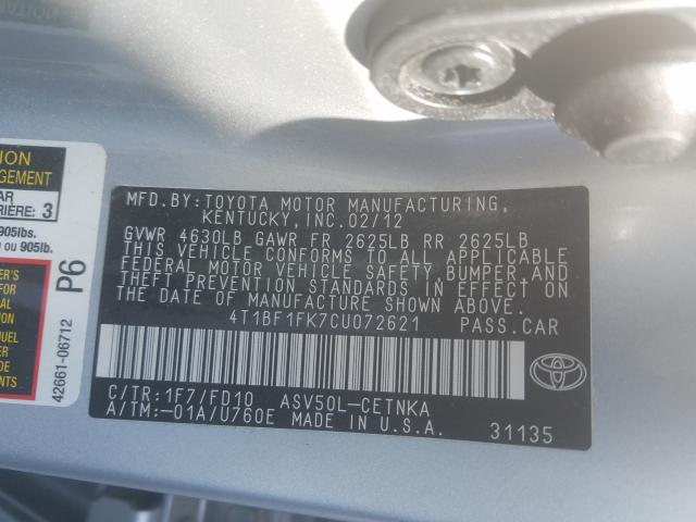 Photo 9 VIN: 4T1BF1FK7CU072621 - TOYOTA CAMRY BASE 