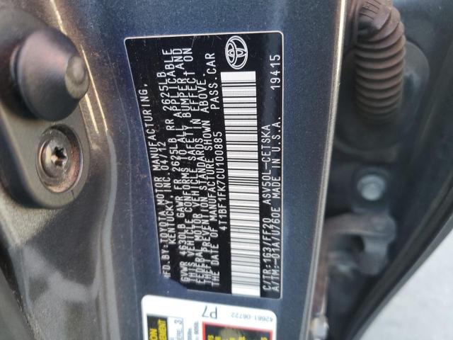 Photo 12 VIN: 4T1BF1FK7CU100885 - TOYOTA CAMRY BASE 