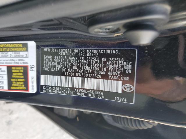 Photo 11 VIN: 4T1BF1FK7CU173626 - TOYOTA CAMRY BASE 