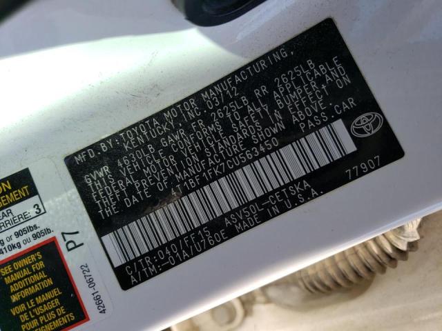 Photo 11 VIN: 4T1BF1FK7CU563450 - TOYOTA CAMRY BASE 