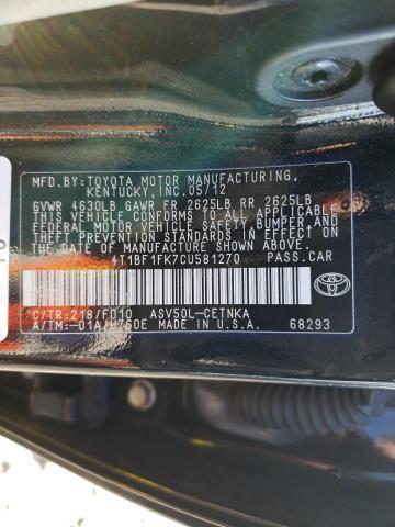 Photo 9 VIN: 4T1BF1FK7CU581270 - TOYOTA CAMRY BASE 