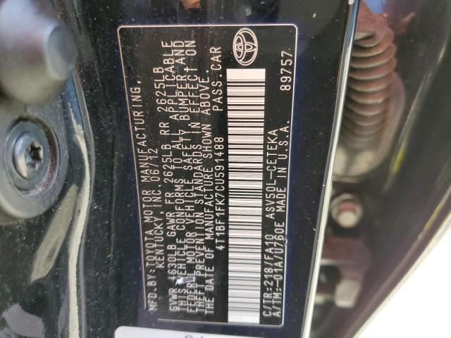 Photo 9 VIN: 4T1BF1FK7CU591488 - TOYOTA CAMRY BASE 