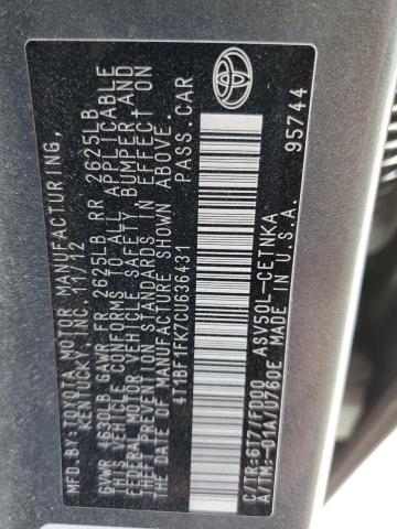 Photo 11 VIN: 4T1BF1FK7CU636431 - TOYOTA CAMRY 