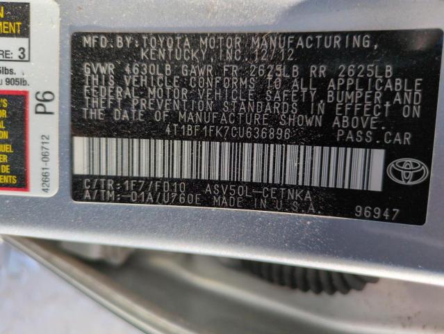 Photo 12 VIN: 4T1BF1FK7CU636896 - TOYOTA CAMRY BASE 