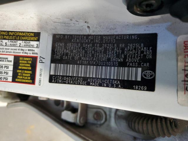 Photo 11 VIN: 4T1BF1FK7DU210515 - TOYOTA CAMRY L 