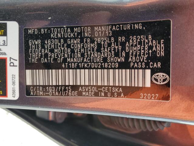 Photo 12 VIN: 4T1BF1FK7DU218209 - TOYOTA CAMRY L 