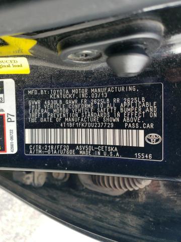 Photo 12 VIN: 4T1BF1FK7DU237729 - TOYOTA CAMRY L 