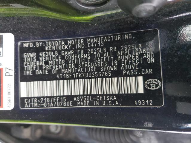 Photo 11 VIN: 4T1BF1FK7DU256765 - TOYOTA CAMRY L 