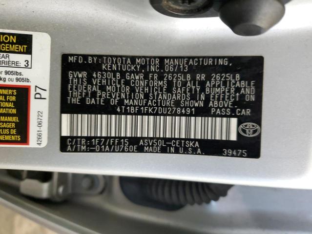 Photo 11 VIN: 4T1BF1FK7DU278491 - TOYOTA CAMRY 