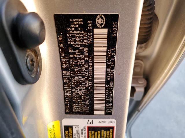 Photo 9 VIN: 4T1BF1FK7DU640125 - TOYOTA CAMRY L 