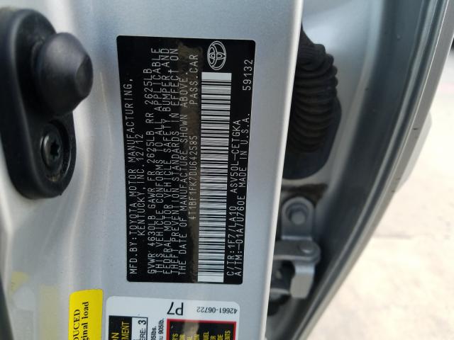 Photo 9 VIN: 4T1BF1FK7DU642585 - TOYOTA CAMRY L 