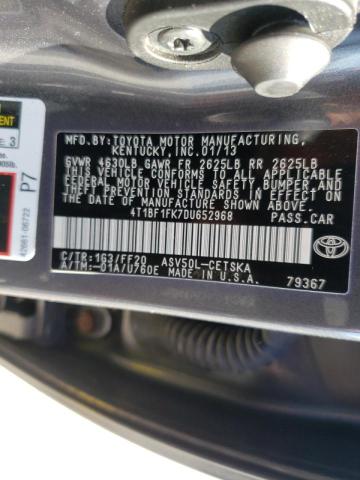 Photo 9 VIN: 4T1BF1FK7DU652968 - TOYOTA CAMRY L 