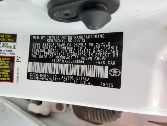 Photo 12 VIN: 4T1BF1FK7DU706589 - TOYOTA CAMRY L 