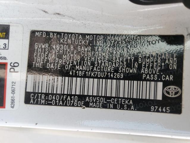 Photo 11 VIN: 4T1BF1FK7DU714269 - TOYOTA CAMRY L 