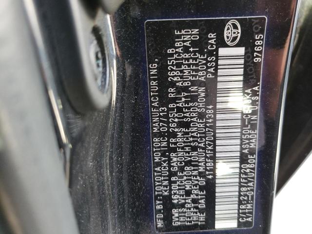 Photo 9 VIN: 4T1BF1FK7DU714384 - TOYOTA CAMRY L 