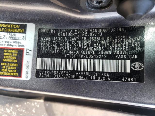 Photo 9 VIN: 4T1BF1FK7EU313242 - TOYOTA CAMRY L 