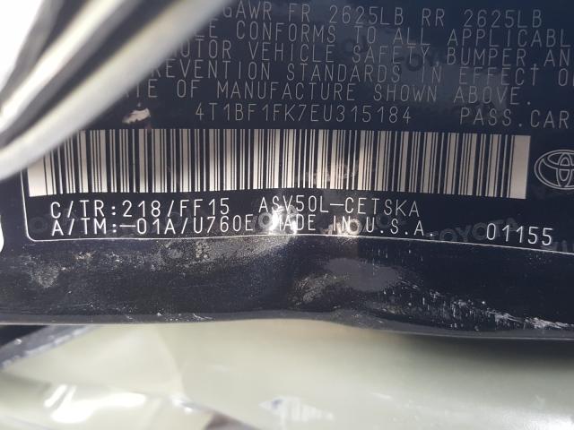 Photo 9 VIN: 4T1BF1FK7EU315184 - TOYOTA CAMRY L 