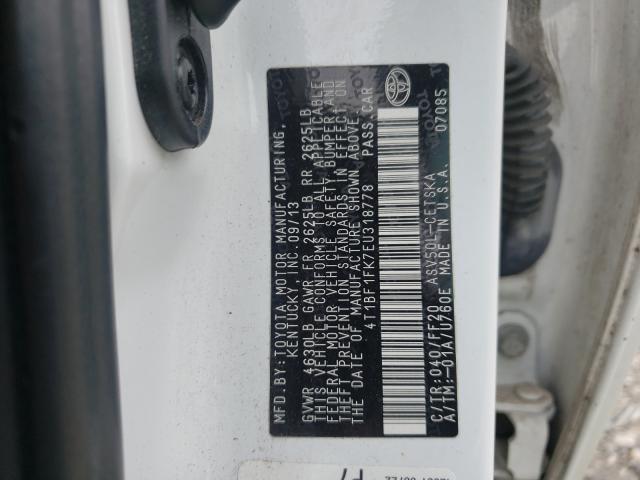 Photo 9 VIN: 4T1BF1FK7EU318778 - TOYOTA CAMRY L 