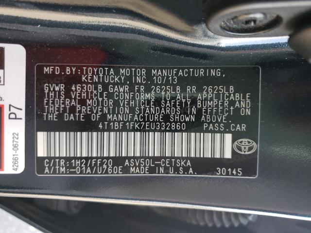 Photo 9 VIN: 4T1BF1FK7EU332860 - TOYOTA CAMRY L 