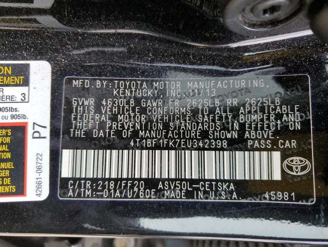 Photo 12 VIN: 4T1BF1FK7EU342398 - TOYOTA CAMRY 