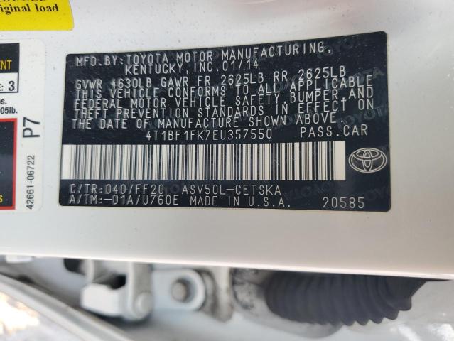 Photo 11 VIN: 4T1BF1FK7EU357550 - TOYOTA CAMRY L 