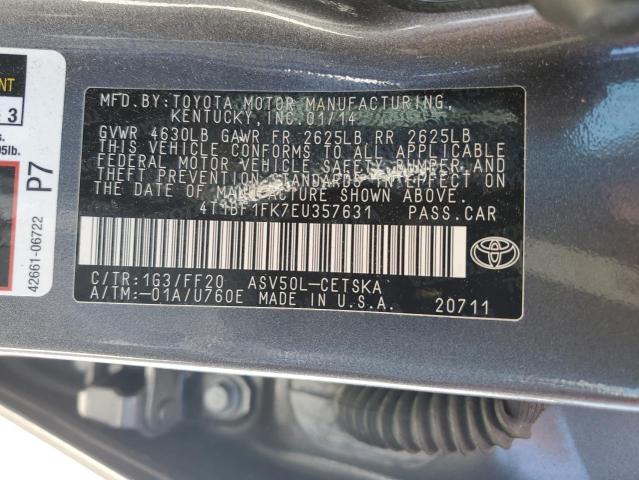 Photo 12 VIN: 4T1BF1FK7EU357631 - TOYOTA CAMRY 