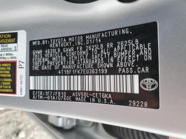 Photo 11 VIN: 4T1BF1FK7EU363199 - TOYOTA CAMRY 