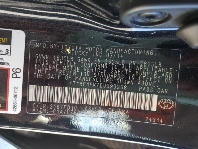 Photo 6 VIN: 4T1BF1FK7EU393268 - TOYOTA CAMRY L 