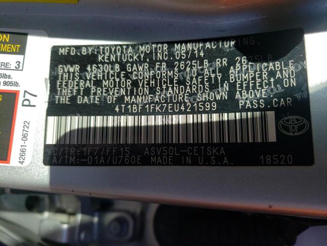 Photo 11 VIN: 4T1BF1FK7EU421599 - TOYOTA CAMRY 