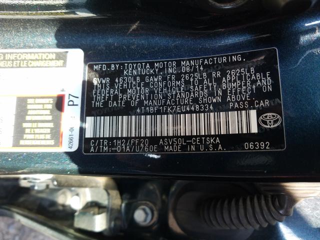 Photo 9 VIN: 4T1BF1FK7EU448334 - TOYOTA CAMRY L 