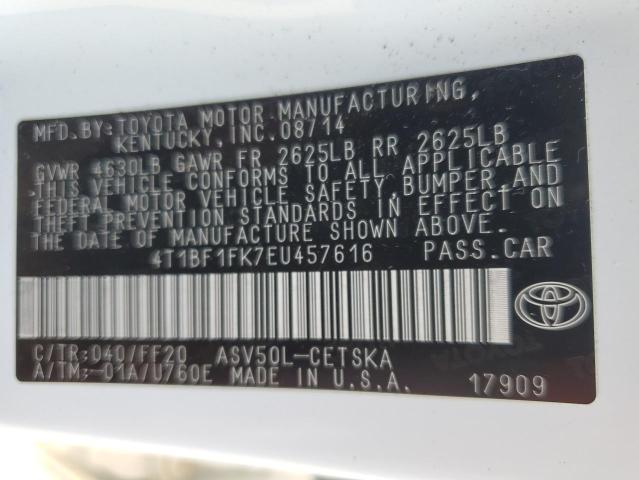 Photo 11 VIN: 4T1BF1FK7EU457616 - TOYOTA CAMRY 