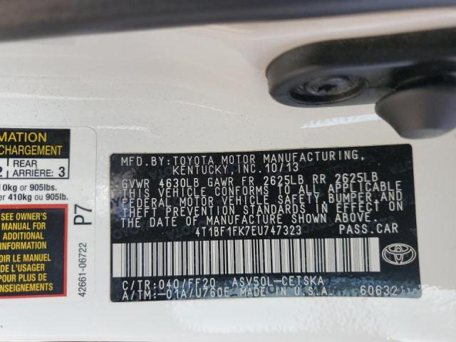 Photo 11 VIN: 4T1BF1FK7EU747323 - TOYOTA CAMRY L 