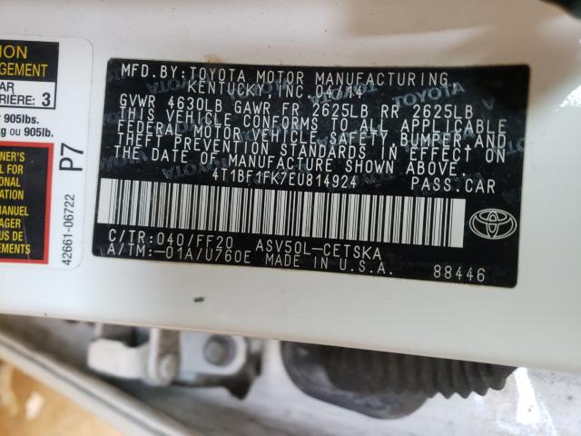 Photo 9 VIN: 4T1BF1FK7EU814924 - TOYOTA CAMRY L 