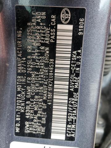 Photo 11 VIN: 4T1BF1FK7EU848538 - TOYOTA CAMRY L 