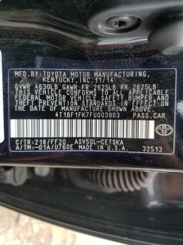 Photo 9 VIN: 4T1BF1FK7FU003903 - TOYOTA CAMRY LE 