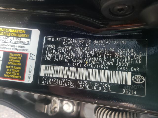 Photo 9 VIN: 4T1BF1FK7FU017624 - TOYOTA CAMRY LE 