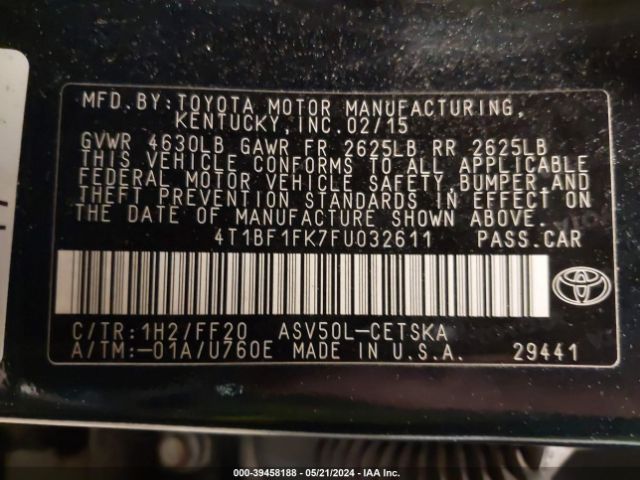 Photo 8 VIN: 4T1BF1FK7FU032611 - TOYOTA CAMRY 