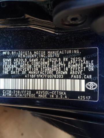 Photo 9 VIN: 4T1BF1FK7FU076303 - TOYOTA CAMRY LE 