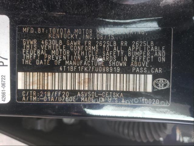 Photo 9 VIN: 4T1BF1FK7FU088919 - TOYOTA CAMRY LE 