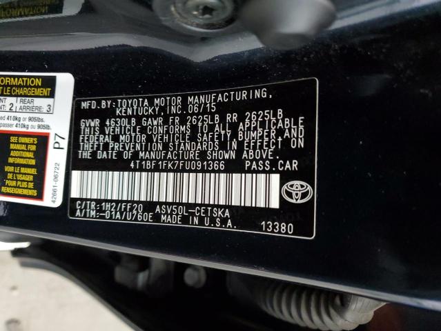 Photo 11 VIN: 4T1BF1FK7FU091366 - TOYOTA CAMRY LE 